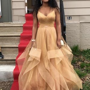 Gold Glitter Prom Dress